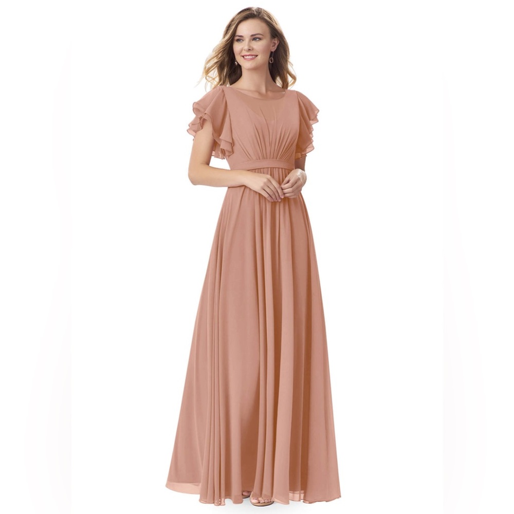 Azazie Daphne dress in Champagne Rose